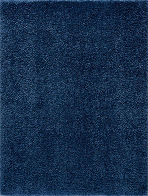 Faina Solid Dark Blue Shag Washable Area Rug - Clearance