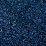 Faina Solid Dark Blue Shag Washable Area Rug - Clearance
