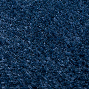 Faina Solid Dark Blue Shag Washable Area Rug - Clearance