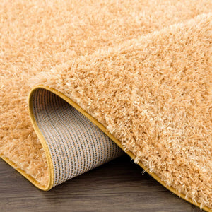Faina Solid Gold Shag Washable Area Rug - Clearance