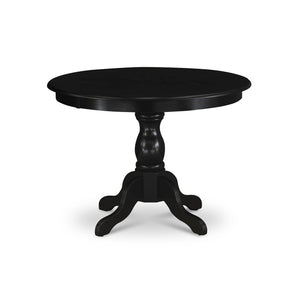 EAST WEST FURNITURE - ANVA3-BLK-C - 3-Pc Kitchen Dining Set- 2 Wood Chair and Kitchen Dining Table - Linen Fabric Seat and Slatted Chair Back (Black Finish)