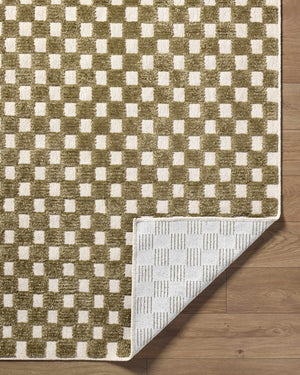 Anthea Olive Washable Area Rug