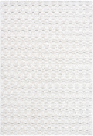 Anthea Off-White 3D Checkered Washable Rug