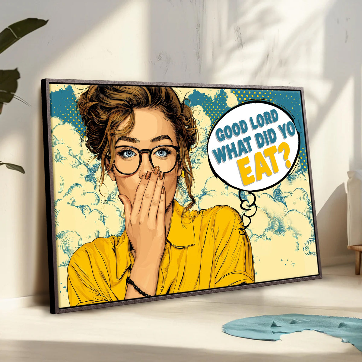 Pop Art Print Bathroom Sign Wall Art Canvas Print — Funny