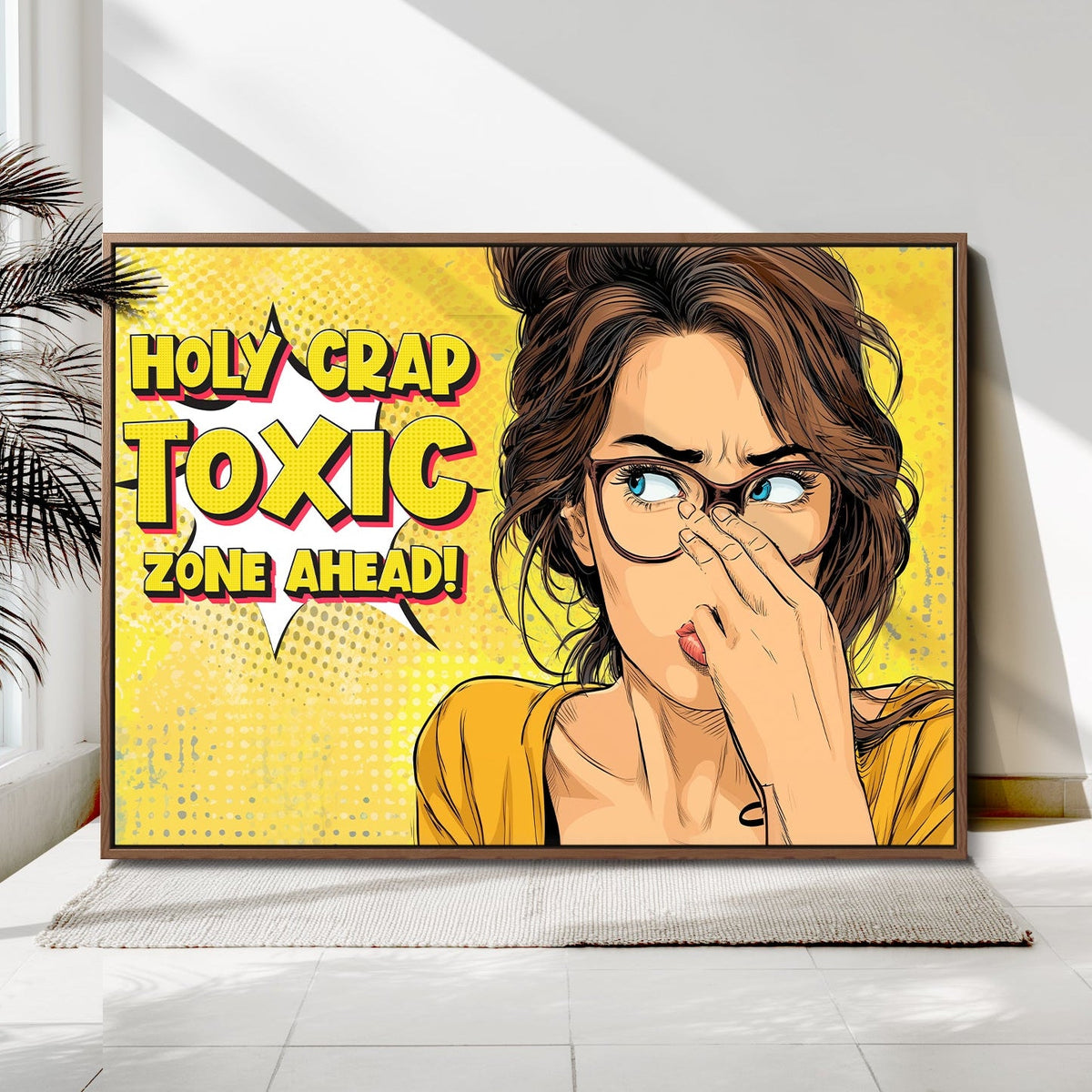 Pop Art Print Bathroom Sign Wall Art Canvas Print — Funny