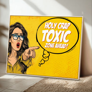 Pop Art Print Bathroom Sign Wall Art Canvas Print — Funny