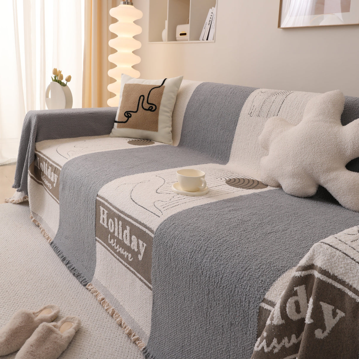Luxury Cozy Cotton Sofa Blanket Cover Furniture Slipcovers for Most Shape Sofas