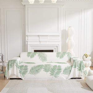 Leaf Printed Slipcover Sofa Covers, Universal Couch Throw Cover, Pets Furniture Protector for Home Decor