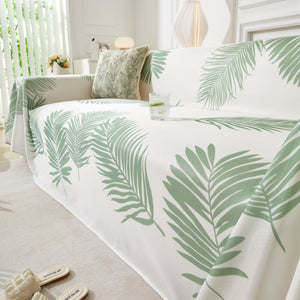 Leaf Printed Slipcover Sofa Covers, Universal Couch Throw Cover, Pets Furniture Protector for Home Decor