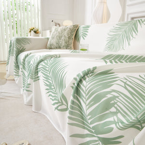Leaf Printed Slipcover Sofa Covers, Universal Couch Throw Cover, Pets Furniture Protector for Home Decor