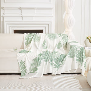 Leaf Printed Slipcover Sofa Covers, Universal Couch Throw Cover, Pets Furniture Protector for Home Decor