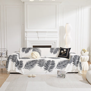 Leaf Printed Slipcover Sofa Covers, Universal Couch Throw Cover, Pets Furniture Protector for Home Decor
