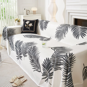 Leaf Printed Slipcover Sofa Covers, Universal Couch Throw Cover, Pets Furniture Protector for Home Decor