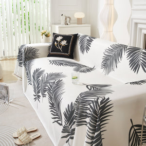 Leaf Printed Slipcover Sofa Covers, Universal Couch Throw Cover, Pets Furniture Protector for Home Decor