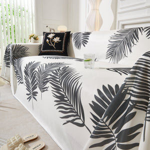 Leaf Printed Slipcover Sofa Covers, Universal Couch Throw Cover, Pets Furniture Protector for Home Decor