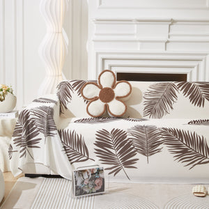 Leaf Printed Slipcover Sofa Covers, Universal Couch Throw Cover, Pets Furniture Protector for Home Decor