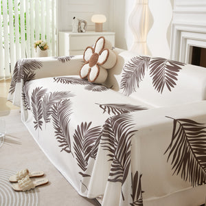 Leaf Printed Slipcover Sofa Covers, Universal Couch Throw Cover, Pets Furniture Protector for Home Decor
