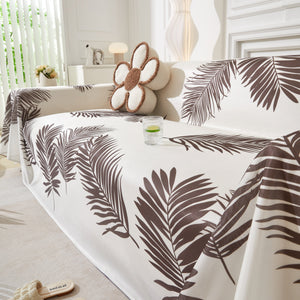 Leaf Printed Slipcover Sofa Covers, Universal Couch Throw Cover, Pets Furniture Protector for Home Decor