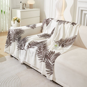 Leaf Printed Slipcover Sofa Covers, Universal Couch Throw Cover, Pets Furniture Protector for Home Decor