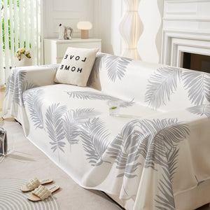 Leaf Printed Slipcover Sofa Covers, Universal Couch Throw Cover, Pets Furniture Protector for Home Decor