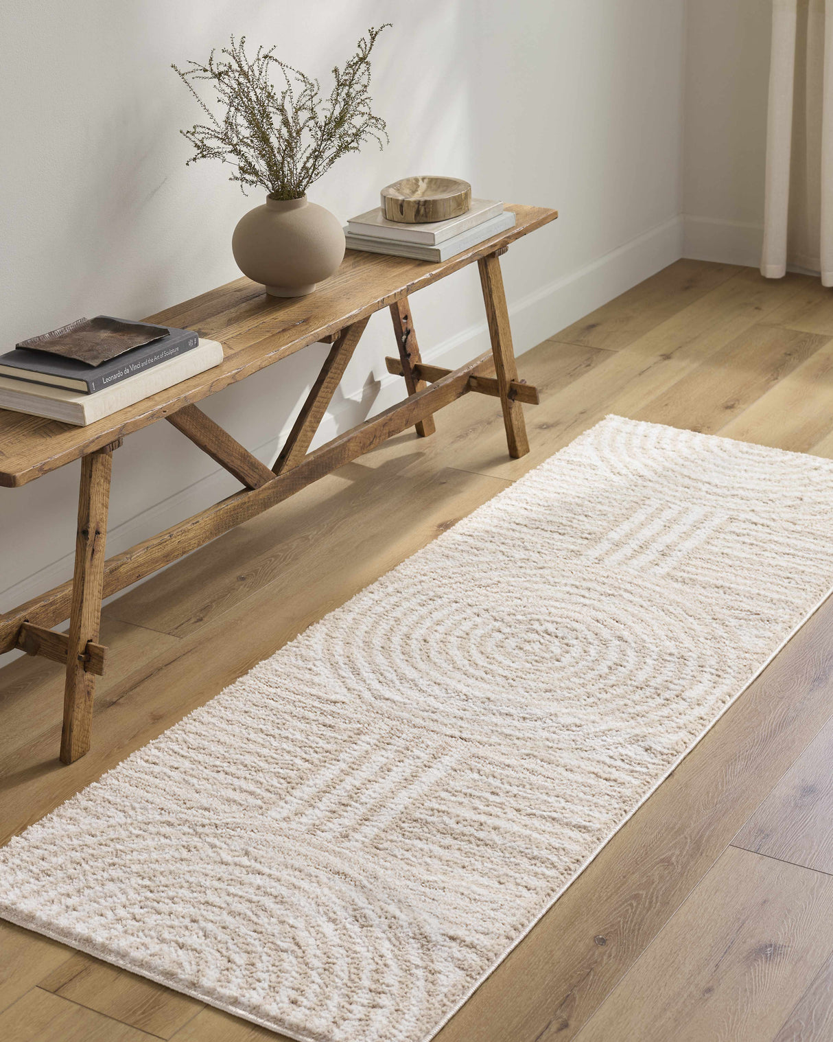 Allard Beige Washable Area Rug