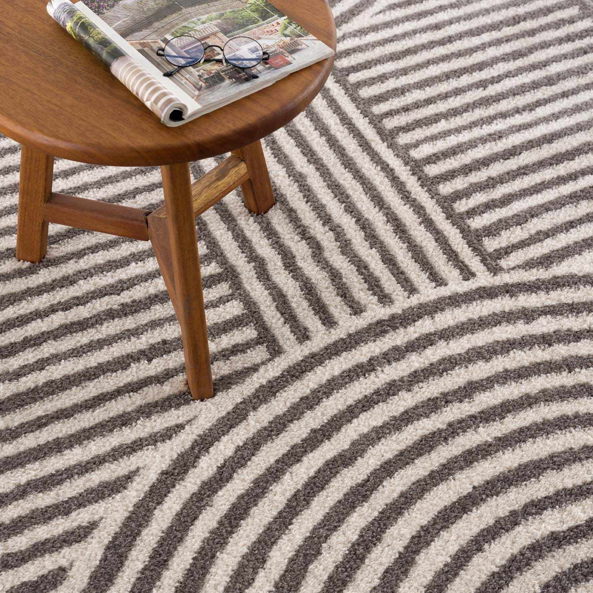 Allard Charcoal  Washable Area Rug