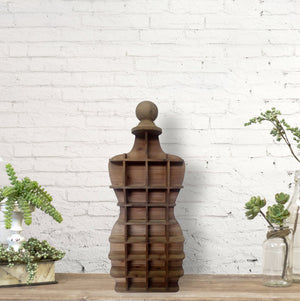 Lady shaped 36" wooden wall shelf