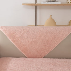 Luxury Sherpa Fleece Solid Sofa Towels Thickened Plush Non Slip Sofa Cushion Covers