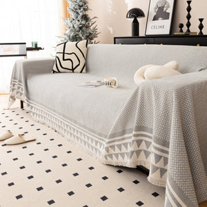 Chenille Jacquard Sofa Throw Blanket Cover Soft Polyester Weave Couch Throw Cover for Pets Dog Kids