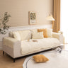 Soft Furry Velvet Plush Non-Slip Sofa Cover Quilted Palm Leaves Sectional Couch Cover for Kids and Pets