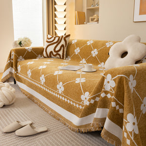 Comfy Four-Leaf Clover Hope Faith Love Luck Blanket for Couch, Chenille Scratch Proof Sofa Blanket Covers