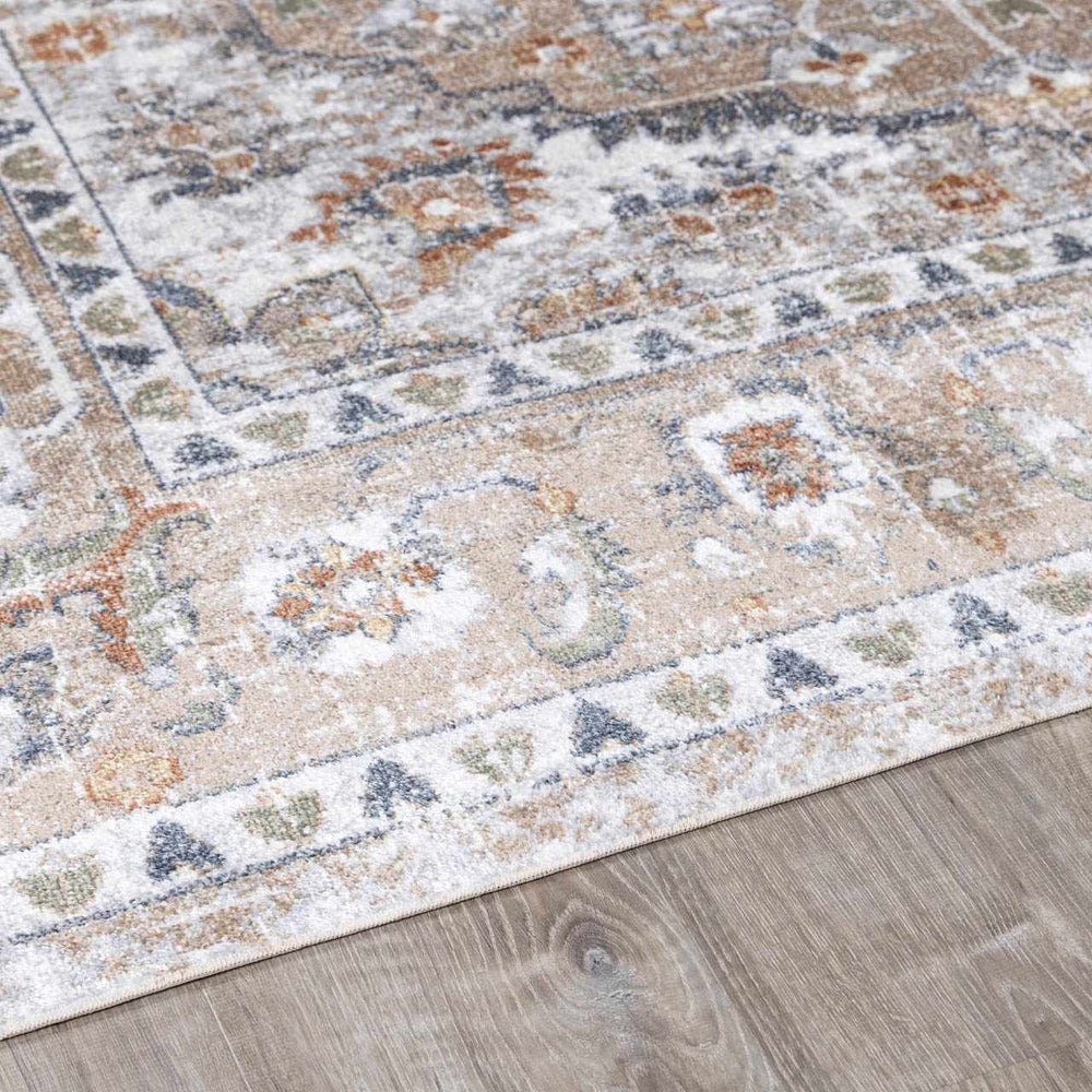 Hiti Beige Flat Pile Washable Rug