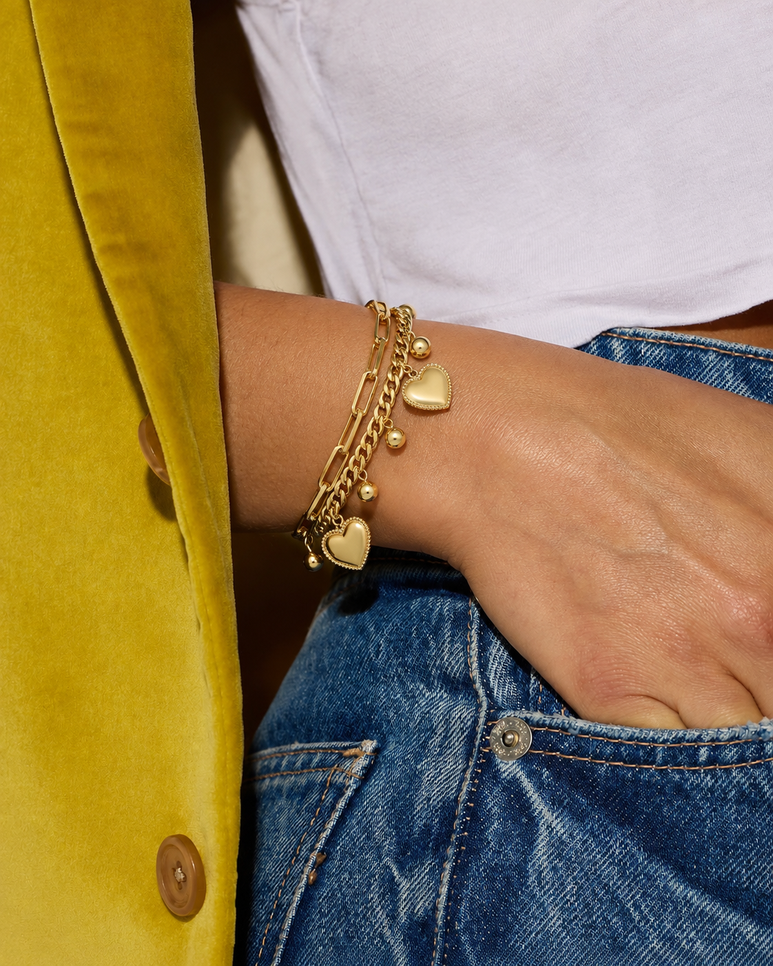 18k Hearts Bracelet