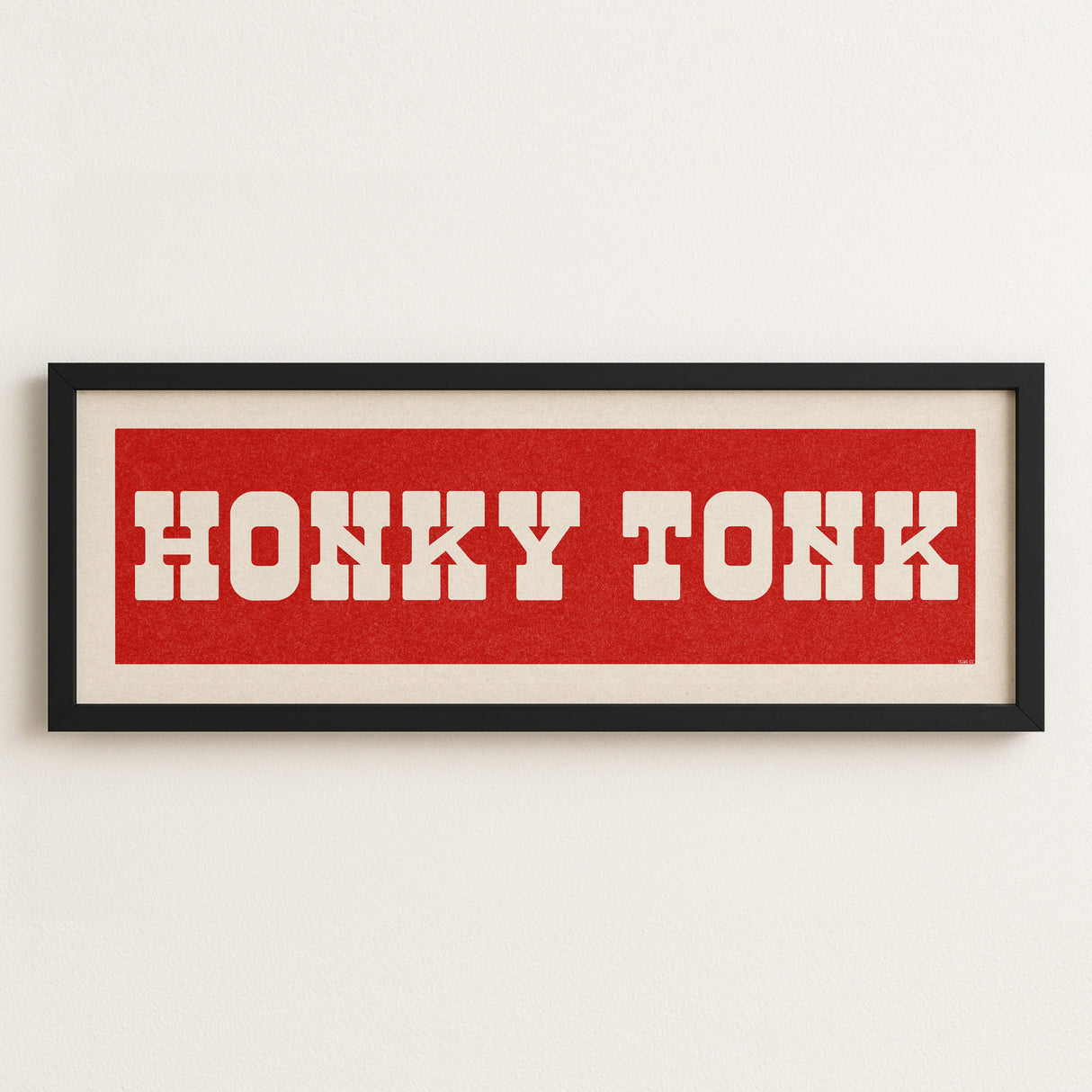 Framed HONKY TONK Sign Red & White Art Print
