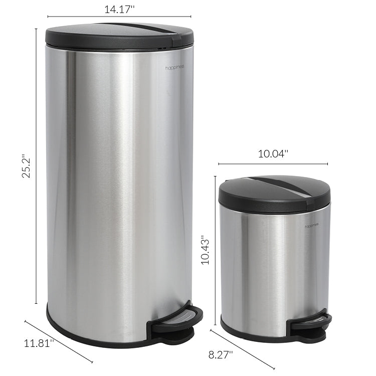 Oscar Round Step-Open Trash Can with FREE Mini Trash Can Bundle