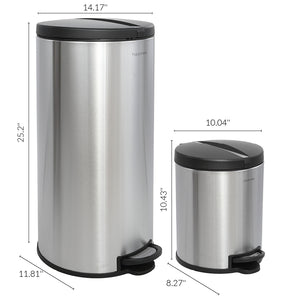 Oscar Round Step-Open Trash Can with FREE Mini Trash Can Bundle