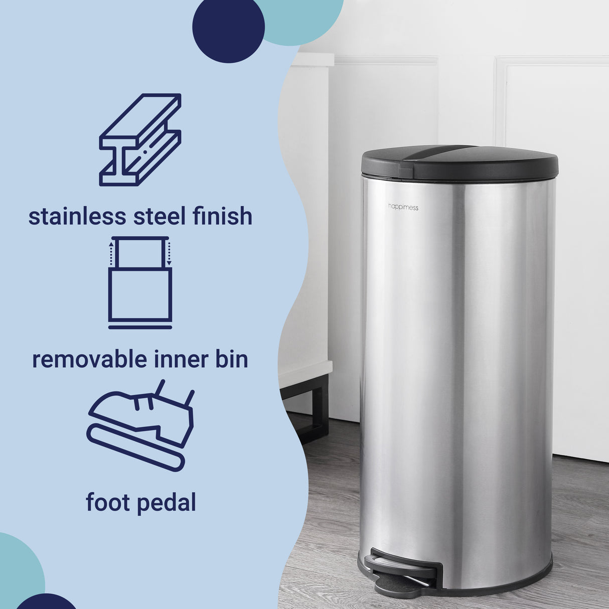 Oscar Round Step-Open Trash Can with FREE Mini Trash Can Bundle