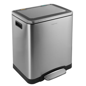 Elmo Rectangular Double Bucket Trash Can with Soft-Close Lid