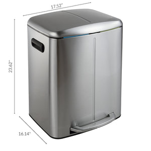 Marco Rectangular Double Bucket Trash Can with Soft-Close Lid