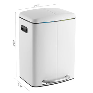 Marco Rectangular Double Bucket Trash Can with Soft-Close Lid