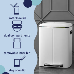 Marco Rectangular Double Bucket Trash Can with Soft-Close Lid