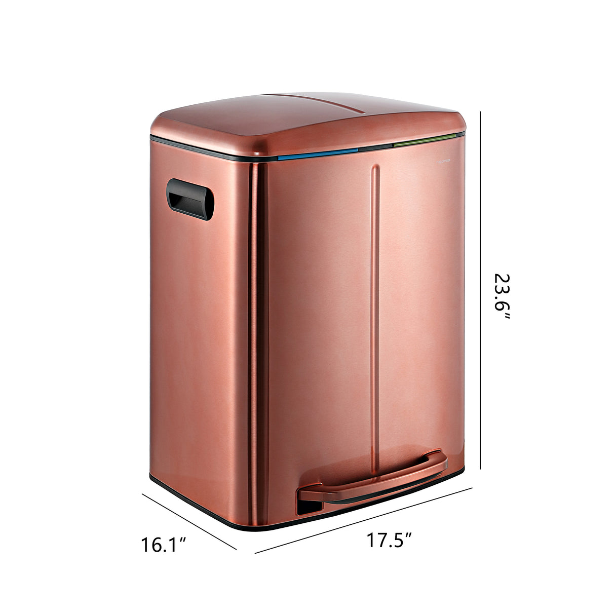 Marco Rectangular Double Bucket Trash Can with Soft-Close Lid System