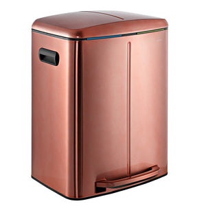 Marco Rectangular Double Bucket Trash Can with Soft-Close Lid System