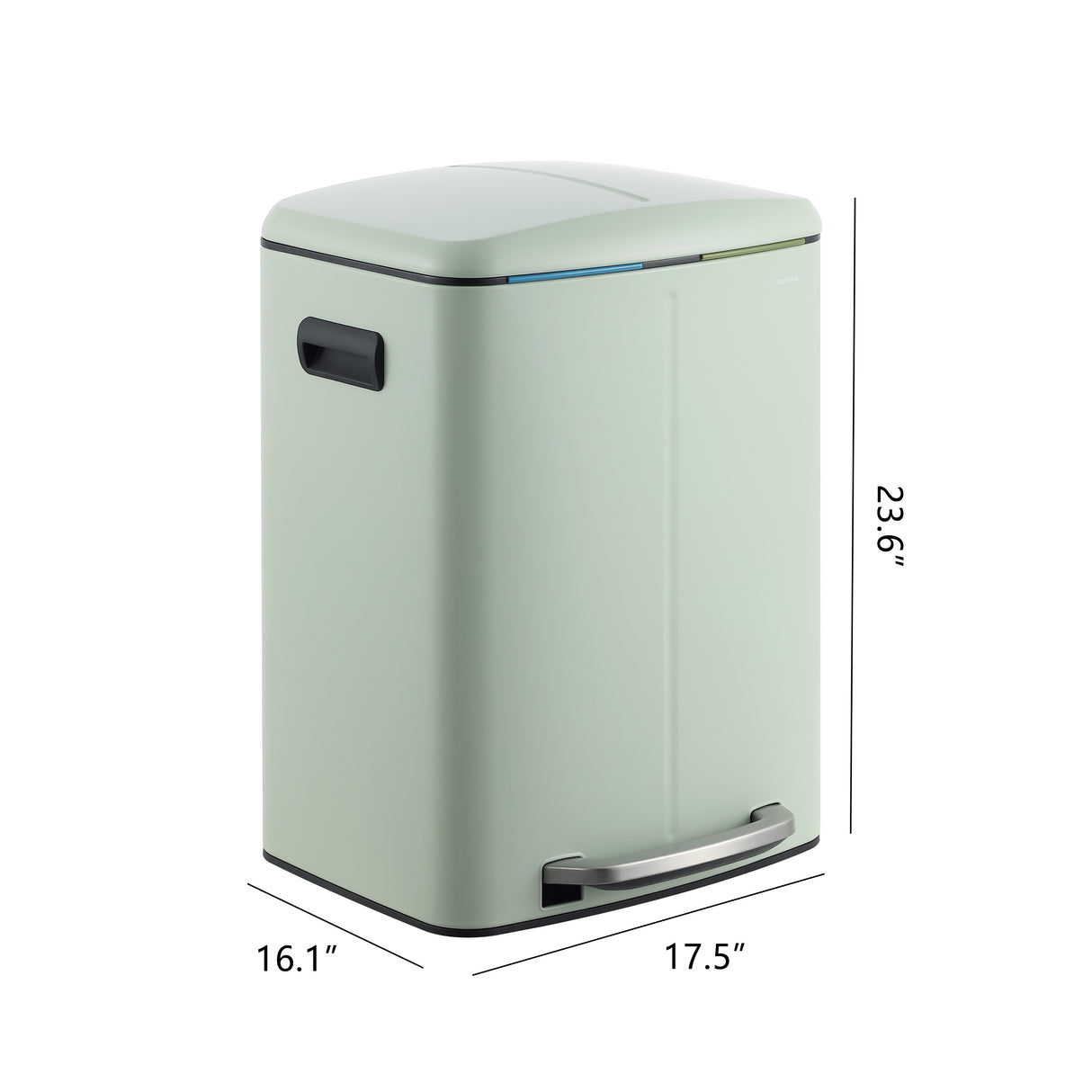 Marco Rectangular Double Bucket Trash Can with Soft-Close Lid