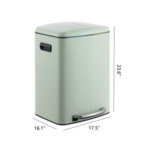 Marco Rectangular Double Bucket Trash Can with Soft-Close Lid
