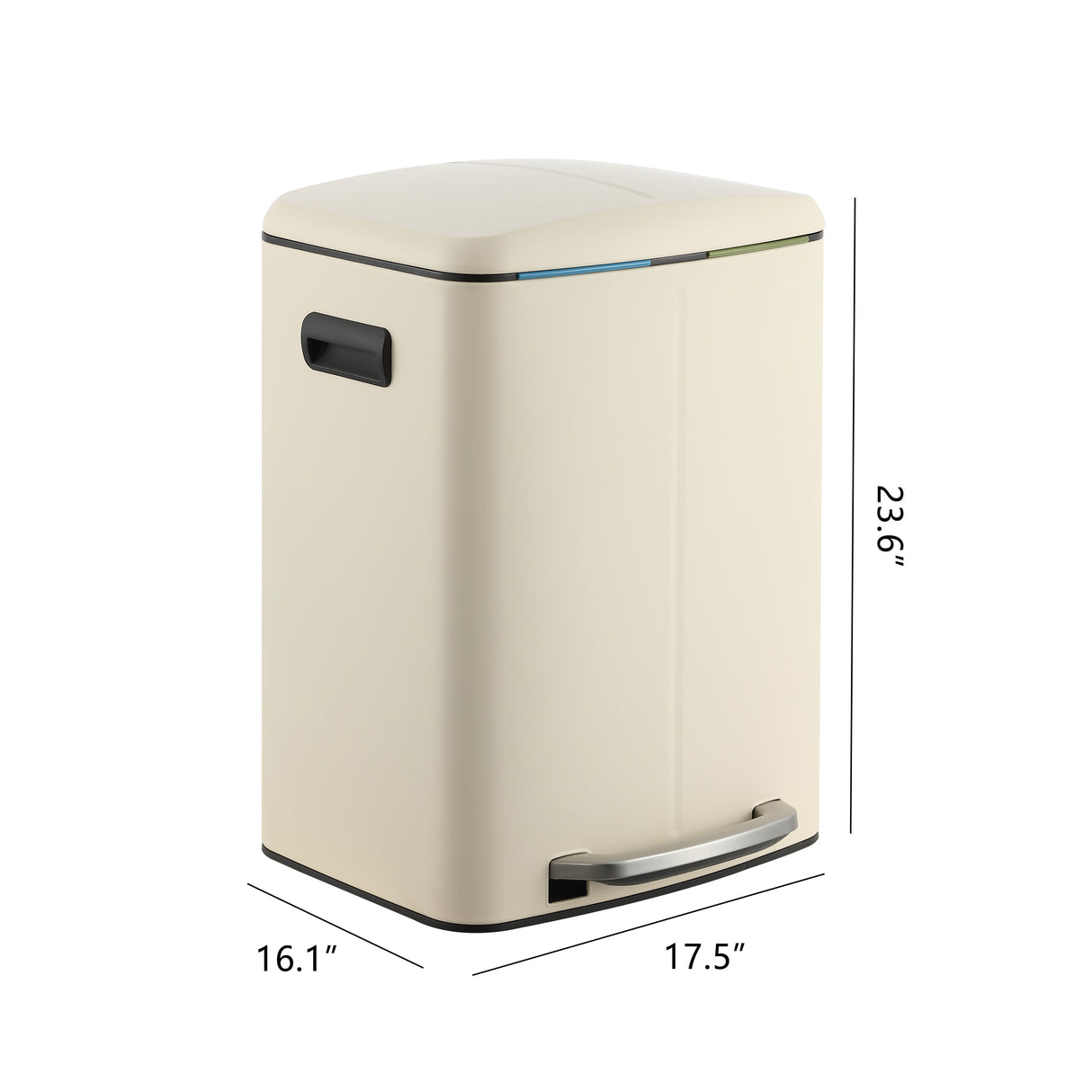 Marco Rectangular Double Bucket Trash Can with Soft-Close Lid