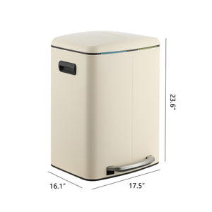 Marco Rectangular Double Bucket Trash Can with Soft-Close Lid