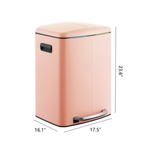 Marco Rectangular Double Bucket Trash Can with Soft-Close Lid