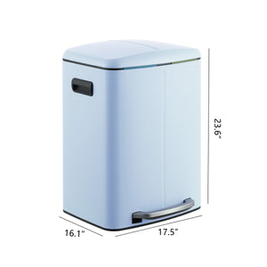 Marco Rectangular Double Bucket Trash Can with Soft-Close Lid