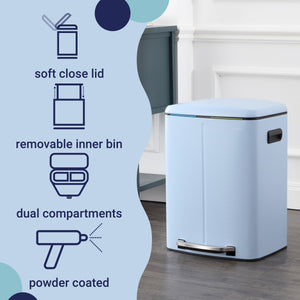 Marco Rectangular Double Bucket Trash Can with Soft-Close Lid